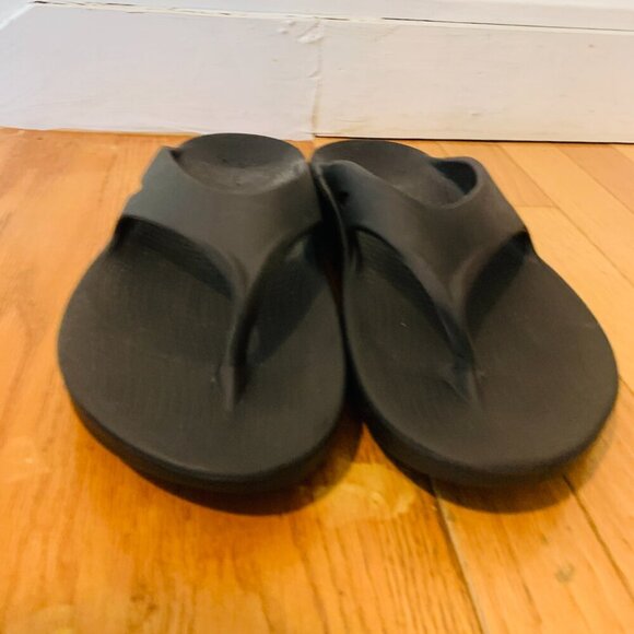 OOFOS OOriginal Sandals Navy Blue Mens 11 Womens 13 Thong Flip Flop - Picture 5 of 16